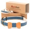 Vintage-Style D-Ring Leash Attachment for Durable Hemp Dog Collar with Adjustable Bow Tie