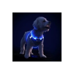 Visible Comfort Dog Harness for Small Medium Dogs USB Rechargeable LED Safety Walk Tool