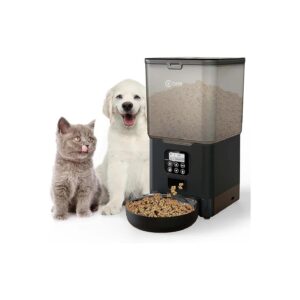 Voice-Controlled and Multi-Pet Friendly Stainless Steel Cat Feeder for Effortless Feeding