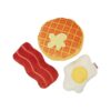 Waffle, Bacon, and Egg Plush Toys for Small Dogs with Lightweight and Portable Design