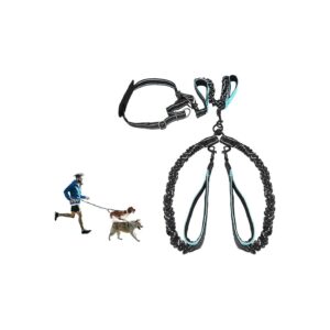 Waist Dog Running Leash with Dual Dog Lead for Secure Walking Hiking