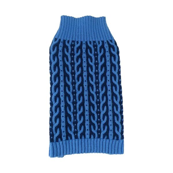 Warm Cable Knitted Dog Sweater with Turtle Neck for Comfortable Winter Wear