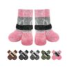 Warm Cozy Non Slip Dog Socks for Dogs with Reflective Accents and Grip