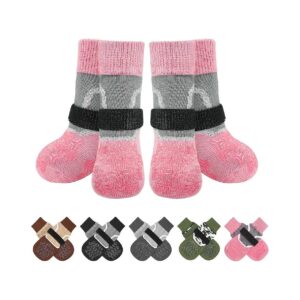 Warm Cozy Non Slip Dog Socks for Dogs with Reflective Accents and Grip