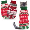 Warm Cozy Pet Sweaters for Cats and Small Dogs, Reindeer Snowflake Christmas Patterns