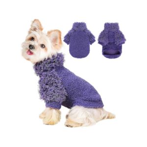 Warm Dog Sweater for Small Breed Dogs with Medium Size Fleece Vest