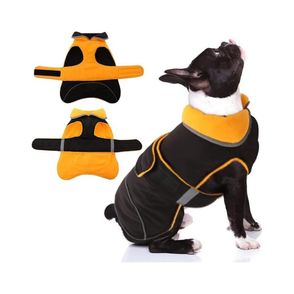 Warm Dog Vest Thick Fleece Apparel Reflective Windproof Cold Weather Puppy Coat