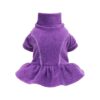 Warm Fleece Dress for Small Dogs Cats with Lavender Purple Color Thermal Fabric