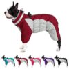 Warm Fleece Lined Dog Coat with Built-in Harness for Small Medium Large Dogs