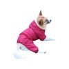 Warm Fleece Lined Dog Coat with Detachable Hood and Hind Legs for Small Dogs