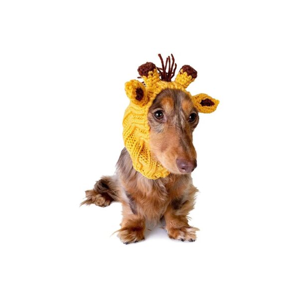 Warm Giraffe Costume for Small Dogs and Cats with Soft Yarn Ear Covers