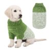 Warm Knitted Sweater for Small Medium Dogs with Leash Hole and Belt