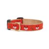 Warm Orange Foxy Patterned Dog Collar for Small to Medium Breed Dogs