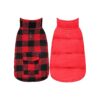 Warm Plaid Waterproof Dog Winter Coat with Pocket for Small to Large Breeds