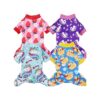 Warm Soft Fleece Pajamas for Small Dogs XXL Size Cartoon Characters Suitable for Cats