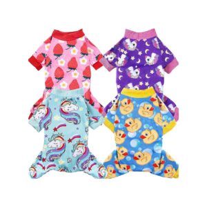 Warm Soft Fleece Pajamas for Small Dogs XXL Size Cartoon Characters Suitable for Cats