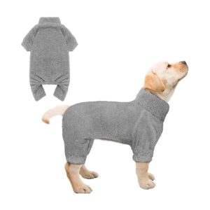 Warm Soft Fuzzy Dog Sweater with Turtleneck and 4-Leg Design in Grey XS for Small Dogs