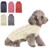 Warm Thermal Turtleneck Pullover Sweater for Small Medium Dogs Beige