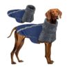 Warm Winter Dog Coat with Reflective Stripes and Adjustable Neck Girth for Large Dogs