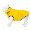 Warm Winter Padded Dog Coat Reversible Puffer Jacket Yellow Gray Size M50