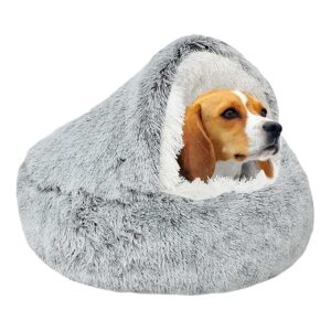 Warm and Cozy Soft Plush Faux Fur Dog Bed with Non-Slip Bottom for Small Dogs