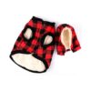 Warm and Stylish Detachable Hat Pet Dog Jacket Winter Coat in Red Plaid for Small Dogs