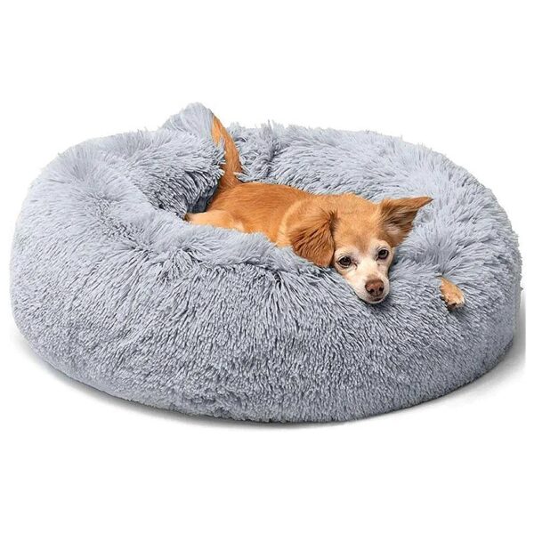 Warming Dog Bed for Small Breeds with Soft Faux Fur and Oxford Material