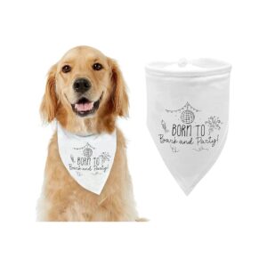 Washable Comfortable Soft Cotton Dog Bandana for Pets with Born to Bark and Party Design