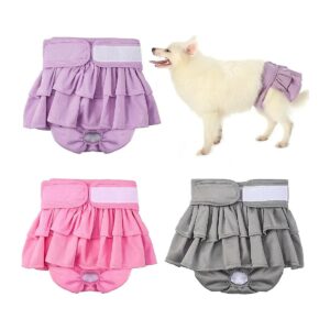 Washable Female Dog Diapers 3 Pack Hormone-Proof Absorbency