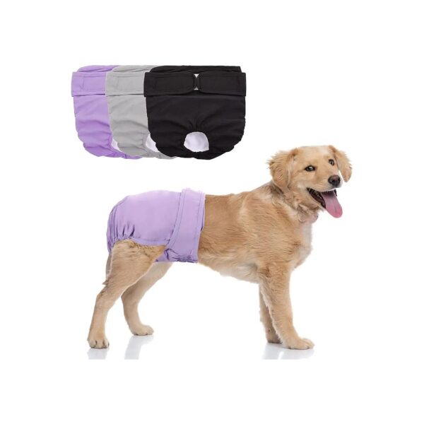 Washable Female Dog Diapers 3 Pack for Small Medium Large Girl Dogs in Heat Period