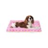 Washable Fleece Pet Bed for Dogs and Cats with Cute Star Pattern Reversible Crate Bed Mat