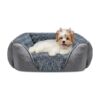 Washable Orthopedic Dog Bed with Faux Fur and Suede Fabric for Large Medium Small Puppies