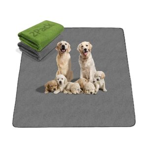 Washable Reusable Pee Pads 2 Pack 72X72 Inch Soft Fleece Absorbent Mats for Dogs