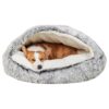 Washable Round Donut Cat Bed for Small Dogs and Medium-Sized Cats for Cozy Sleep