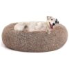 Washable Ultra Soft Orthopedic Round Dog Bed Faux Fur Donut Cuddler Bed