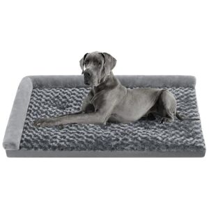 Washable and Cozy Large Dog Bed with L-Shaped Bolster