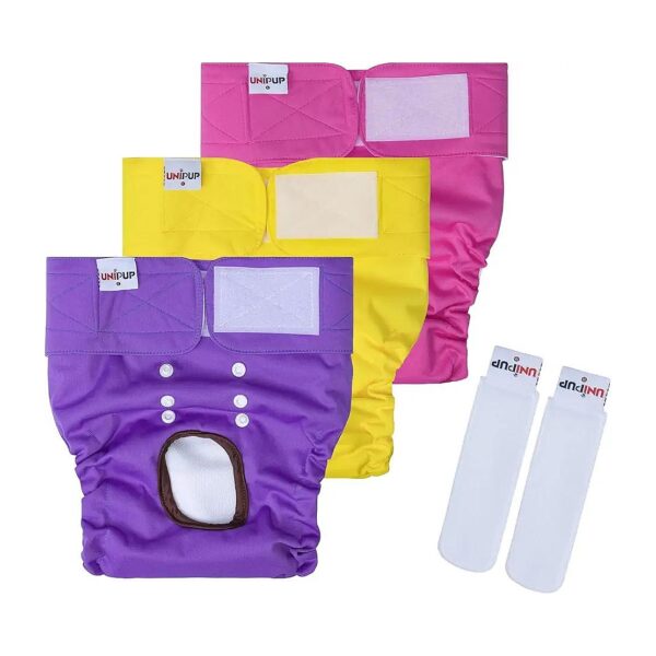 Washable and Reusable Puppy Pee Pads with Adjustable Strap for Large Female Dogs in Heat