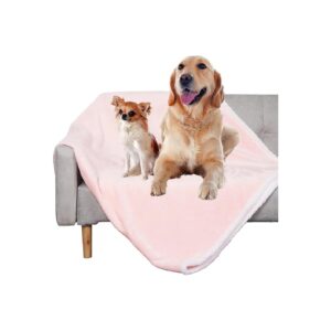 Washable and Waterproof Dog Blanket for Sofa Couch Bed Pink 60x80 inches Sherpa Fleece