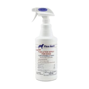 Water-Based Flea and Tick Spray for Dogs with Pleasant Citronella Scent