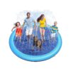 Water Fun for Dogs and Kids, 97 Inch Blue PVC Anti-Slip Dog Splash Pad and Play Mat