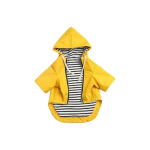 Water-Repellent Dog Raincoat for Small to Medium Breeds with Storage Pocket