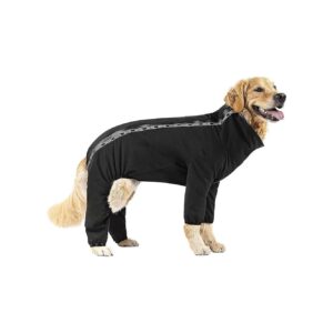 Water-Resistant Black Slush Suit for Dogs Medium Size Adjustable Fit