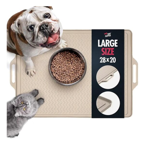 Water-Resistant Dog Water Bowl Mat 28x20 for Large Dogs