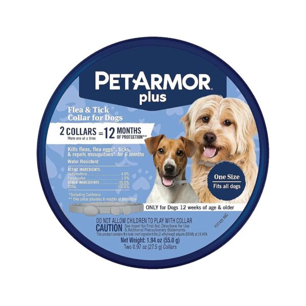 Water-Resistant Flea and Tick Collar for Dogs - Long-Lasting Protection for 12 Months