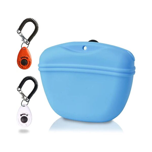 Water Resistant Silicone Dog Treat Pouch with Clickers for Outdoor Training and Playtime