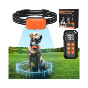 Water-Resistant Wireless Dog Fence with 3 Training Modes and Long-Lasting Battery Life