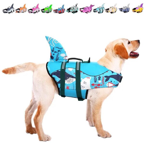 Water Safety Dog Life Jacket with Rescue Handle for Senior Dogs