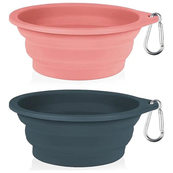 Water and Food on the Go - High-Quality Silicone Collapsible Dog Bowls for Pet Travel