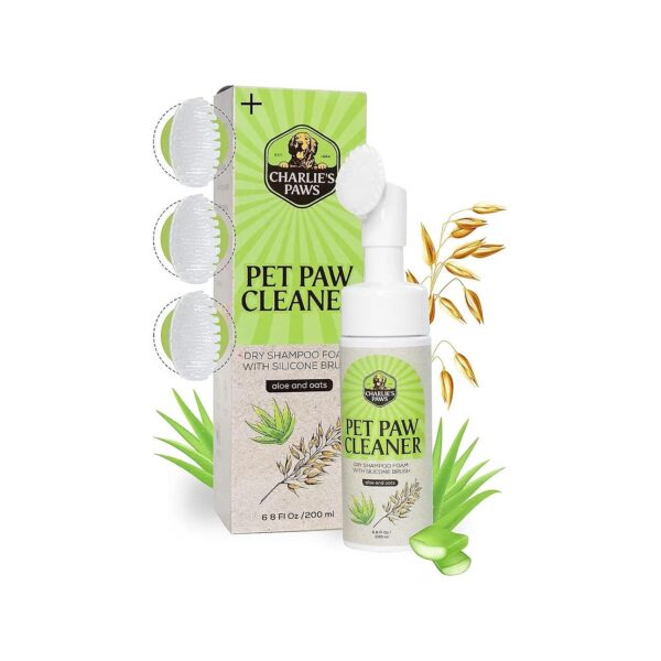 Waterless Paw Cleaner for Dogs and Cats with Foam Brush and Sulfate-Free Shampoo