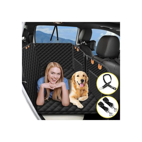 Waterproof Dog Back Seat Hammock with Storage and Mesh Window for Comfortable Travel